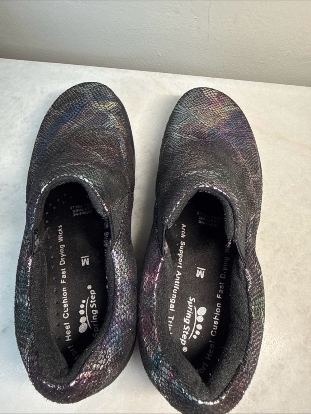 SPRING STEP PROFESSIONAL WINFREY-AURA SLIP-ON SHOE size 8.5M Metallic Snake - Picture 7 of 7